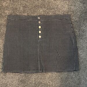 Forever 21 Black and White Buttoned Mini Skirt